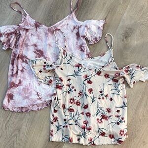 AMERICAN EAGLE OUTFITTERS blouse bundle size XS tie dye floral summer spring
